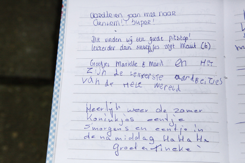 Reactie uit het gastenboek bij de aardbeienautomaat van Jan!